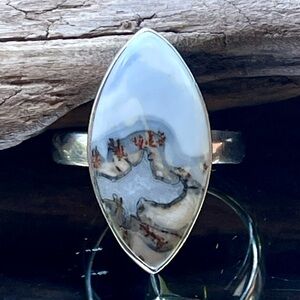 Natural Maligano Jasper Sterling Silver Ring | sz 8